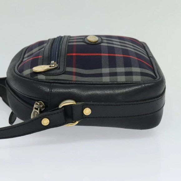 BURBERRY Nova Check Hand Bag Canvas Navy Auth JB069 - Picture 10 of 15